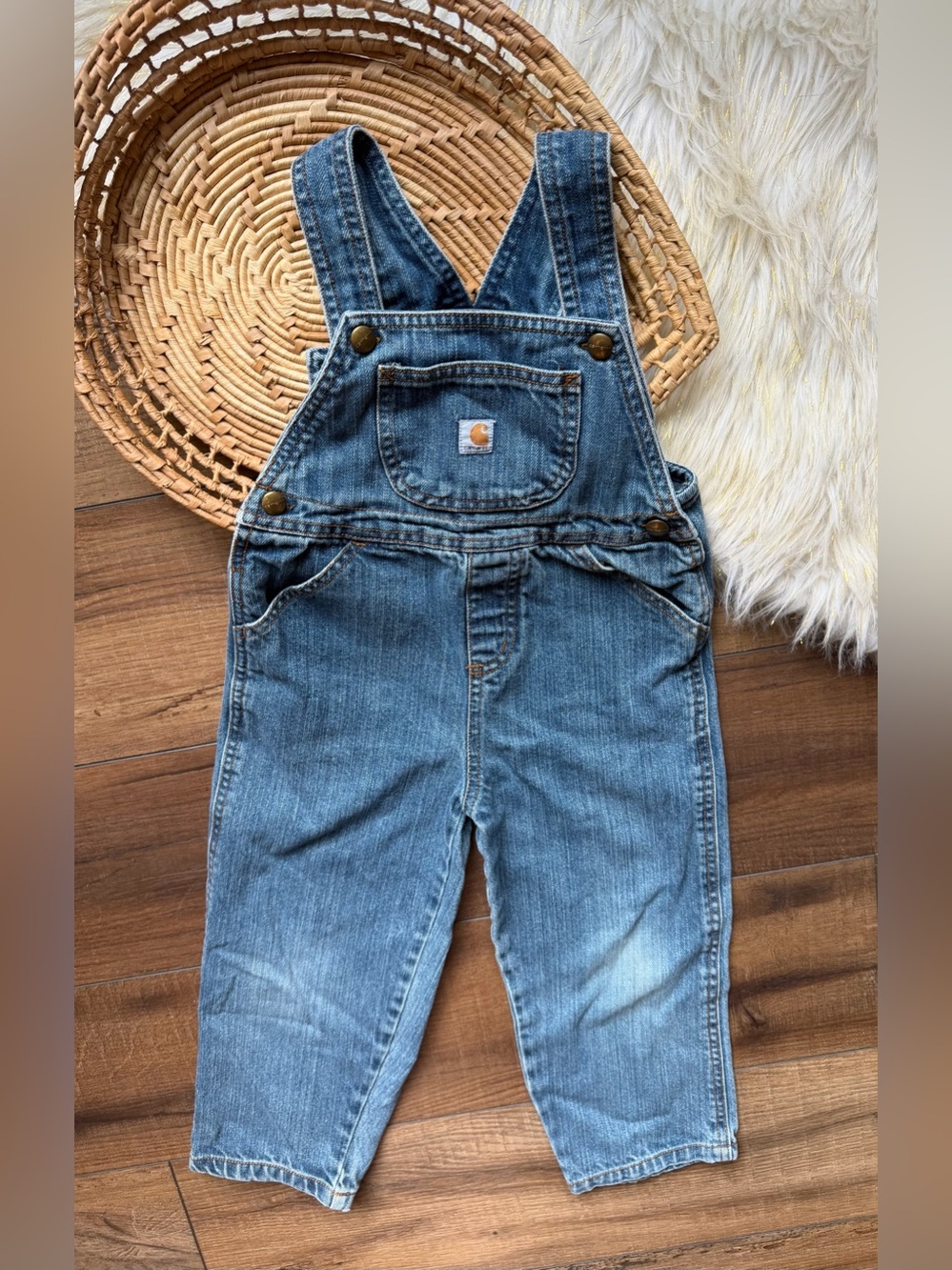 Carhartt Denim Jean Overall Bibs Size 4T